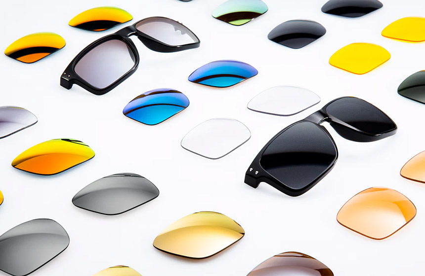 Lentes de gafas de sol de diferentes materiales